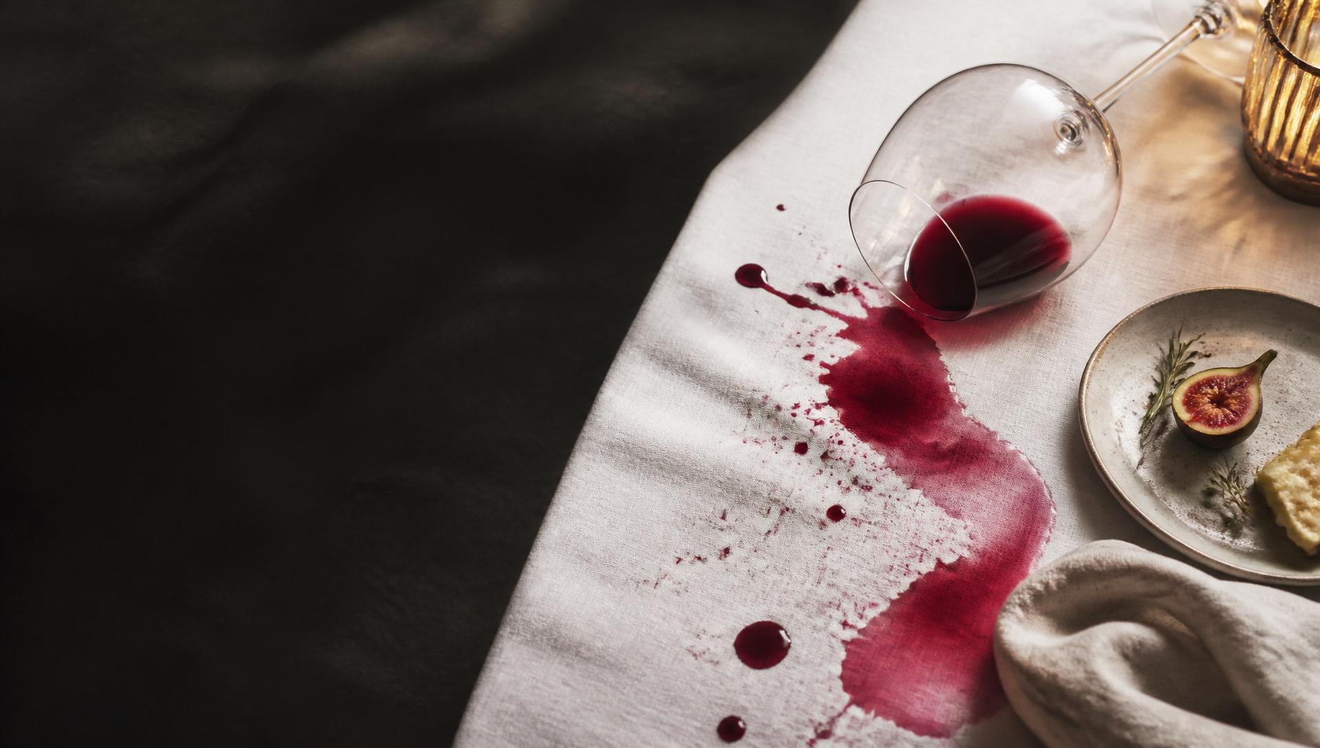 Rött vin hälls upp i ett glas vid ett dukat bord – VinLy digital sommelier